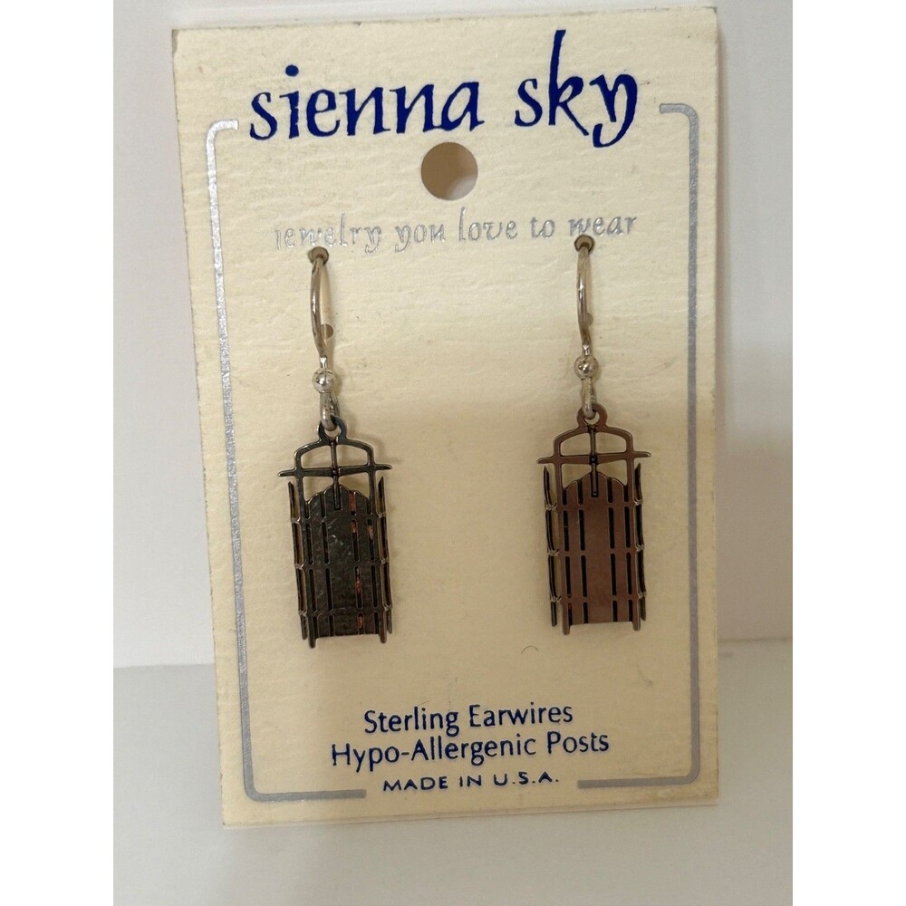 Sienna Sky Bird Cage Antiqued Dangle Earrings Hypoallergenic Sterling Silver USA - Picture 6 of 6